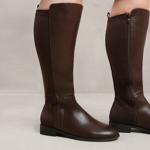 �z�G�A�Y�U�b�g�t���� ���f�B�[�X �V���[�Y �u�[�c�E���C���u�[�c Wheres That From Parker Brown Wide Calf Knee High Boots Dark Brown Pu �u���E��