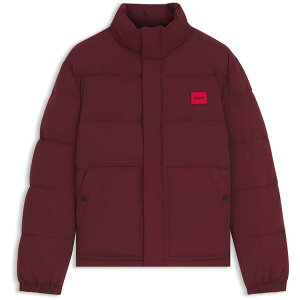 �t���[�S �����Y �A�E�^�[ �W���P�b�g�E�u���]�� Hugo Men's Red Short Puffer Jacket Dark Red ���b�h