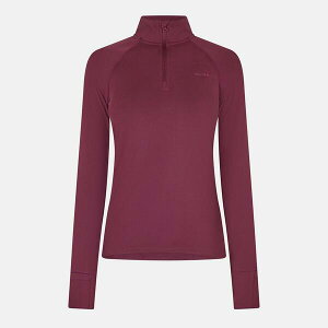 ���[�G�X�G�[�v�� ���f�B�[�X �A�E�^�[ �p�[�J�[�E�X�E�F�b�g �n�[�t�W�b�v USA Pro Long Sleeve Quarter Zip Top Womens Dark Cherry