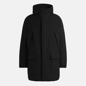 �t���[�S �����Y �A�E�^�[ �W���P�b�g�E�u���]�� Hugo Men's Mandev Waterepellenthigh Length Short Puffer Jacket Black 001 �u���b�N