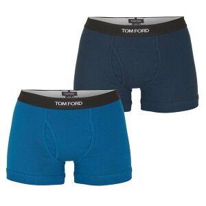 �g���E�t�H�[�h �����Y �A���_�[�E�F�A �{�N�T�[�p���c �R�b�g�� Tom Ford Men's Plain Cotton Boxer Briefs 2-Pack Navy/Ocean 406 �l�C�r�[