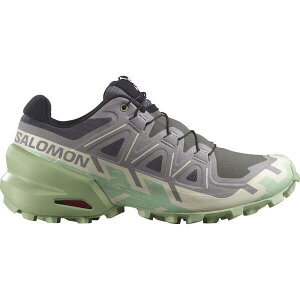 �T������ ���f�B�[�X �V���[�Y �X�j�[�J�[ Salomon Speedcross 6 Trail Running Shoes Womens Clay/Lime ���C��