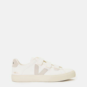 ���F�W�� ���f�B�[�X �V���[�Y �X�j�[�J�[ ���U�[ Veja Women's Recife Leather Velcro Courtrainers White/Natural �z���C�g