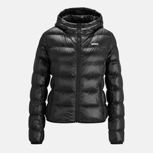 �t���[�S ���f�B�[�X �A�E�^�[ �W���P�b�g�E�u���]�� �_�E�� Hugo Women's Famara Redown Long Sleeve Hooded Short Puffer Jacket Black 001 �u���b�N