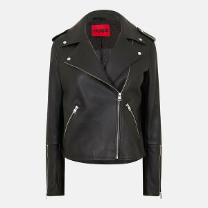 �t���[�S ���f�B�[�X �A�E�^�[ �W���P�b�g�E�u���]�� ���U�[ Hugo Women's Lujana Leather Jacket Black �u���b�N