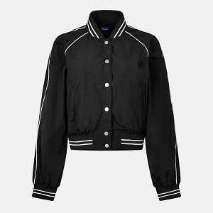 �t���[�S ���f�B�[�X �A�E�^�[ �W���P�b�g�E�u���]�� Hugo Women's Adesa Blue Long Sleeve Button Bomber Jacket Black �u���b�N