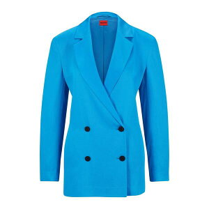 �t���[�S ���f�B�[�X �A�E�^�[ �W���P�b�g�E�u���]�� �u���U�[ Hugo Double Breasted Blazer Jacket Blue �u���[