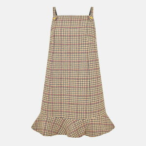 �K�j�[ ���f�B�[�X �g�b�v�X �����s�[�X �~�j Ganni Women's Check Mini Pinafore Dress Tigers Eye �A�j�}��