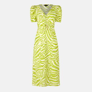 �r�o ���f�B�[�X �g�b�v�X �����s�[�X �v�����g Biba Printed Tea Dress lime Zebra ���C��