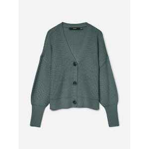 ���F�����[�_ ���f�B�[�X �A�E�^�[ �J�[�f�B�K�� Vero Moda Women's Cuff Cardigan Balsam Green �O���[��