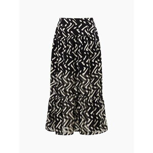 �t�����`�R�l�N�V���� ���f�B�[�X �{�g���X�J�[�g �}�L�V French Connection Women's Diandra Maxi Skirt Black-Cream �N���[��