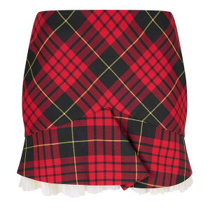 �A���L�T���_�[�E�}�b�N�C�[�� ���f�B�[�X �{�g���X�J�[�g �~�j Alexander McQueen Women's Alex Kick Mini Skirt McQueen Check �`�F�b�N