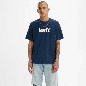 ���[�o�C�X �����Y �g�b�v�X T�V���c �����b�N�X�t�B�b�g ���S Levis Ss Relaxed Fitee Poster Logo T-Shirt Mens Dark Blue �u���[