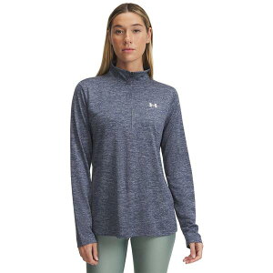 �A���_�[�A�[�}�[ ���f�B�[�X �g�b�v�X T�V���c Under Armour Women's Tech 1/2 Zip Long Sleeve Performance T-Shirt Gray �O���[