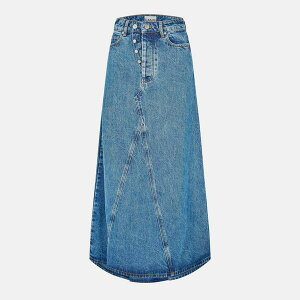 �K�j�[ ���f�B�[�X �{�g���X�J�[�g �f�j�� �}�L�V Ganni Women's Denimaxi Skirt Mid Blue Stone �u���[