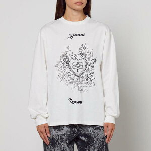 �K�j�[ ���f�B�[�X �g�b�v�X �V���c Ganni Women's Charm Long Sleeve T-Shirt Egret