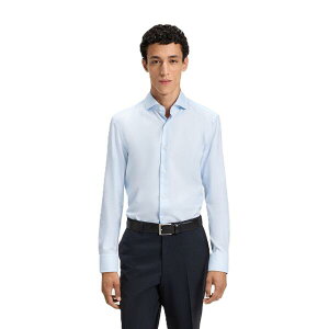 �{�X �����Y �g�b�v�X �V���c �I�b�N�X�t�H�[�h Boss Men's Hank Spread Long Sleeve Oxford Shirt Blue �u���[
