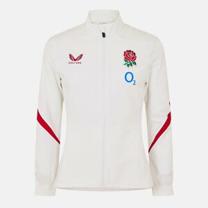 �J�X�g�� ���f�B�[�X �A�E�^�[ �W���P�b�g�E�u���]�� �X�����t�B�b�g Castore Women's Rose Anthem England Rugby 2025 Long Sleeve Slim Fit Jacket White Red �z���C�g