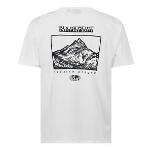 �i�p�s�� �����Y �g�b�v�X T�V���c �O���t�B�b�N Napapijri Graphic T-shirt Mens White �z���C�g