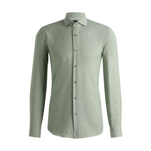 �y���������z �{�X �����Y �V���c �g�b�v�X Boss Men's H Joe Spread Long Sleeve Oxford Shirt Green
