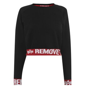 【送料無料】 アルファインダストリーズ レディース パーカー・スウェット アウター RBF Cropped Crew Neck Sweater Black