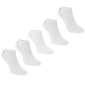 【送料無料】 スラセンジャー レディース 靴下 アンダーウェア Trainer Socks 5 Pack Ladies White