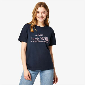 �W���b�N �E�B���X ���f�B�[�X �A���_�[�E�F�A �i�C�g�E�F�A T�V���c ���S Jack Wills Forstal Boyfriend Logo T-Shirt Navy �l�C�r�[