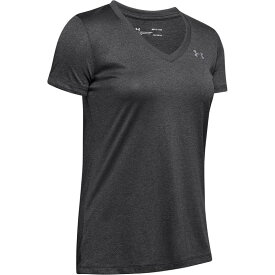 【送料無料】 アンダーアーマー レディース Tシャツ トップス Tech Solid T Shirt Ladies Carbon Heather