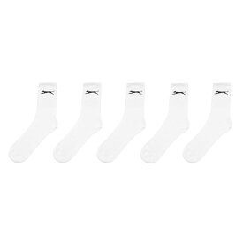 【送料無料】 スラセンジャー メンズ 靴下 アンダーウェア 5 Pack Crew Socks Mens White