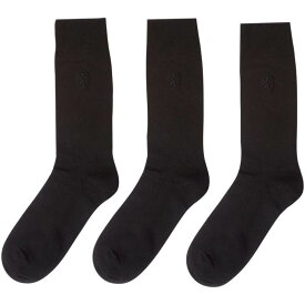 【送料無料】 プリングル メンズ 靴下 アンダーウェア 3 Pack Plain Socks Black