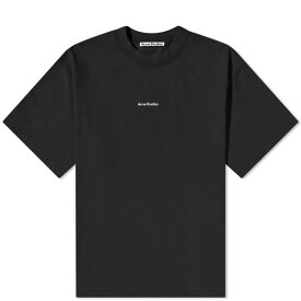 【送料無料】 アクネ ストゥディオズ メンズ Tシャツ トップス Acne Studios Extorr Stamp Logo Tee Black