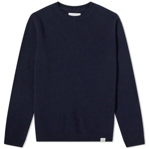 yz m[XvWFNg Y jbgEZ[^[ AE^[ Norse Projects Sigfred Lambswool Crew Knit Dark Navy