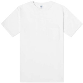 【送料無料】 ベルバシーン メンズ Tシャツ トップス Velva Sheen Pigment Dyed Pocket T-Shirt White