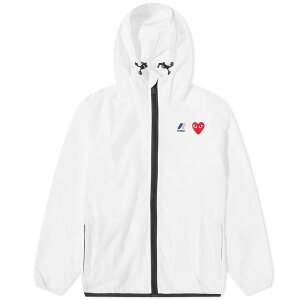 yz REfEM\ Y WPbgEu] AE^[ Comme des Garcons Play x K-Way Full Zip Packable Jacket White