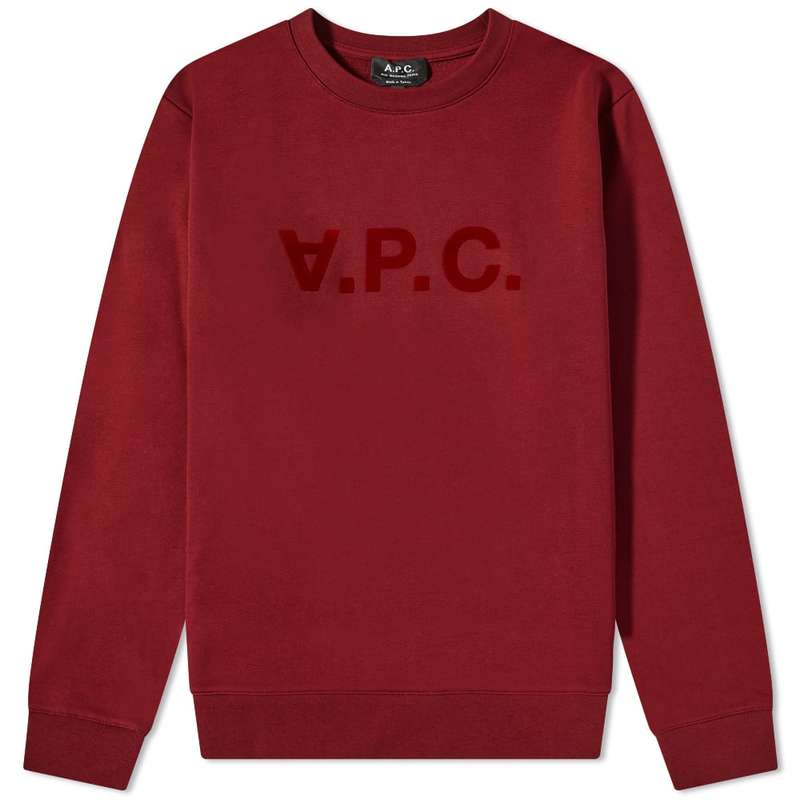 人気新品 アーペーセー メンズ パーカー・スウェット アウター A.P.C. VPC Logo Crew Sweat Burgundy