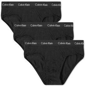 【送料無料】 カルバンクライン メンズ ブリーフパンツ アンダーウェア Calvin Klein Hip Brief - 3 Pack Black
