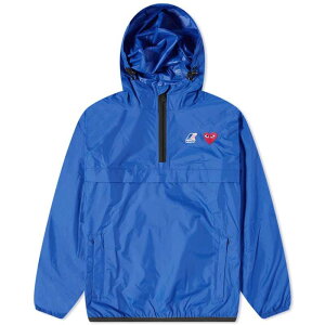 yz REfEM\ Y WPbgEu] AE^[ Comme des Garcons Play x K-Way Half Zip Packable Jacket Blue