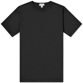 【送料無料】 サンスペル メンズ Tシャツ トップス Sunspel Classic Crew Neck T-Shirt Black