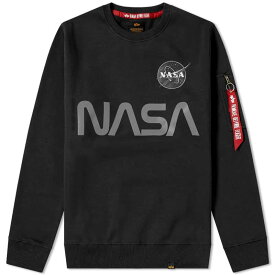 【送料無料】 アルファインダストリーズ メンズ パーカー・スウェット アウター Alpha Industries NASA Reflective Crew Sweat Black