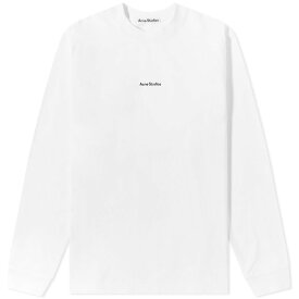 【送料無料】 アクネ ストゥディオズ メンズ Tシャツ トップス Acne Studios Erwin Long Sleeve Stamp T-Shirt Optic White