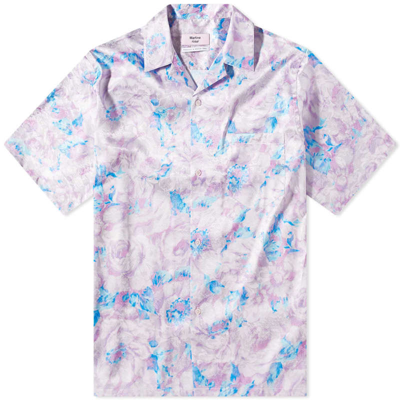 最大50%OFFクーポン マーティン・ローズ メンズ シャツ トップス Martine Rose Floral Vacation Shirt Lilac Floral
