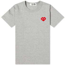 【送料無料】 コム・デ・ギャルソン レディース Tシャツ トップス Comme des Garcons Play Invader Heart T-Shirt Grey