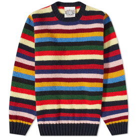 【送料無料】 ジャミーソンズオブシェトランド メンズ ニット・セーター アウター Jamieson's of Shetland Stripe Crew Knit Multi