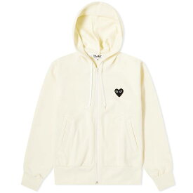 【送料無料】 コム・デ・ギャルソン レディース パーカー・スウェット フーディー アウター Comme des Garcons Play Women's Black Heart Full Zip Backprin Ivory