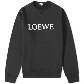 【送料無料】 ロエベ メンズ パーカー・スウェット アウター Loewe Embroidered Crew Sweat Black