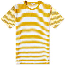 【送料無料】 サンスペル メンズ Tシャツ トップス Sunspel Classic Crew Neck T-Shirt White & Cider