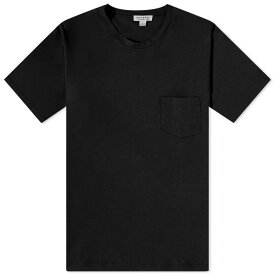 【送料無料】 サンスペル メンズ Tシャツ トップス Sunspel Riviera Pocket Crew Neck T-Shirt Black