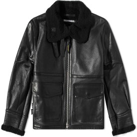 【送料無料】 ネイバーフッド メンズ ジャケット・ブルゾン アウター Neighborhood Mouton B-3 Leather Jacket Black