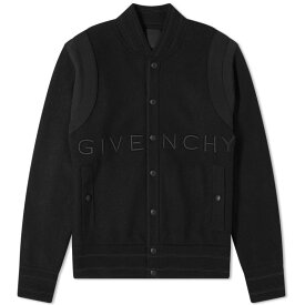 【送料無料】 ジバンシー メンズ ジャケット・ブルゾン アウター Givenchy Logo Knit Bomber Jacket Black