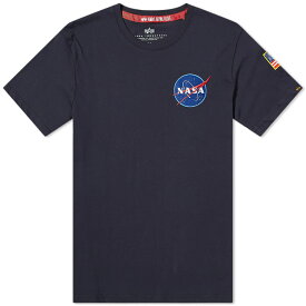 【送料無料】 アルファインダストリーズ メンズ Tシャツ トップス Alpha Industries Space Shuttle T-Shirt Replica Blue